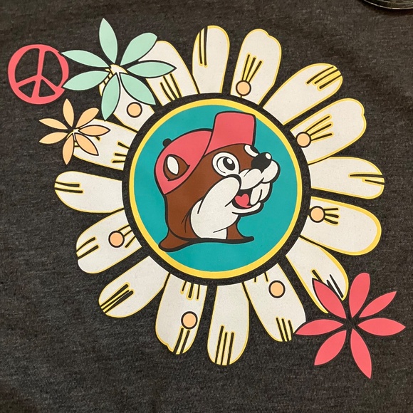 Buc-ee's Hippy Bus Flower Power Makes My Soul Shine Adult Size S Graphic T Shirt - Picture 3 of 5